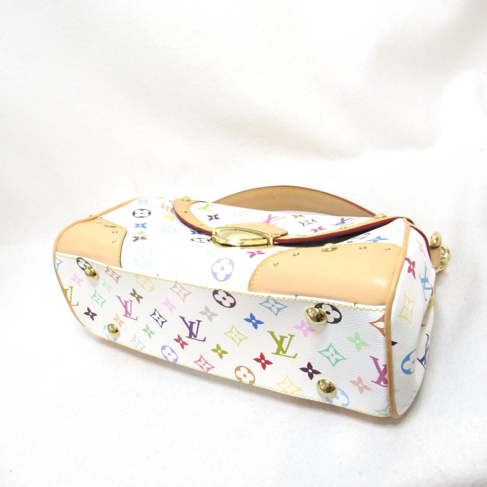 LOUIS VUITTON Beverly MM One Shoulder Bag White Blanc Monogram Multicolore PV... - Picture 4 of 11
